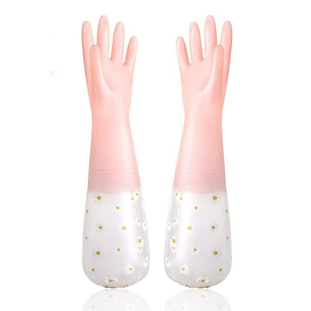 Rubber Thick Waterproof Household Scrubber Dishwashing Gloves Kitchen Clean Tool Cleaning Gloves