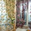 Tulle Sheer Curtain Flower Pattern Valance Drape Polyester Living Room Kitchen Sheer Curtain for Home
