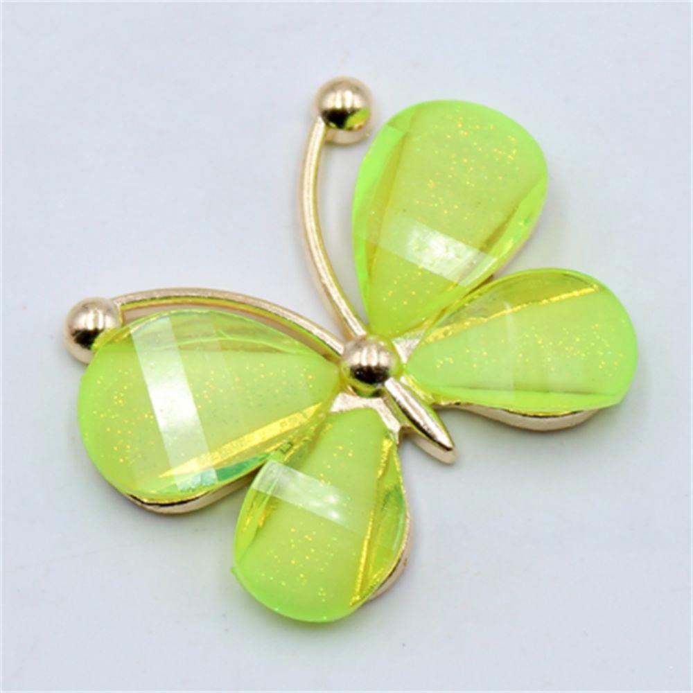 10Pcs/Set  Cute Colorful Butterfly Costume Decoration Alloy Stained Glass Buckle DIY Jewelry Accessories Wedding Card DIY Decor