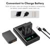 LP-E17 Battery Charger with LED Indicators + 2pcs LP-E17 Batteries 7.4V 1500mAh with USB Charging