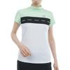 Golf Short Sleeve Mock Neck Shirt To the Sweat Quick UV Green X White 0 [New Balance] Women's (Cool Touch, Absorbent, Drying, Stretch, Protection) /