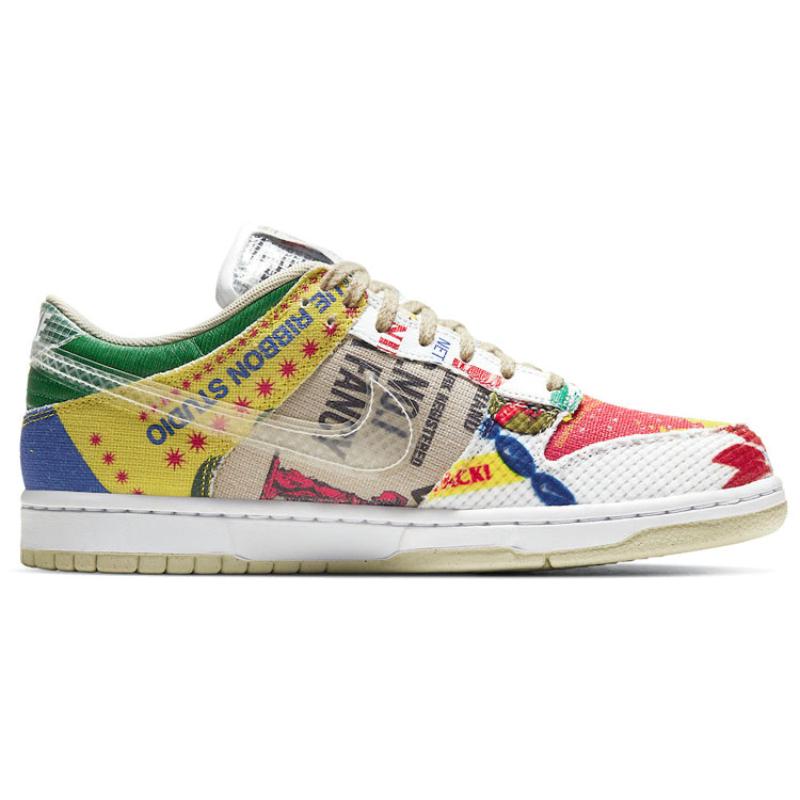 Nike Dunk SP "City Market" Skateboarding Low-top Sneakers Unisex White Multi-colour DA6125-900