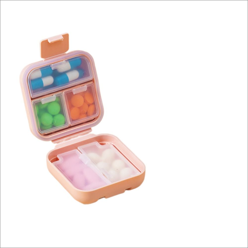 PP+silicone Travel Pill Organizer Double Sealing Medicine Container Case Medicine Box Travel