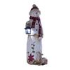 Christmas Snowman Figurine with Lantern Resin Snowman Statue Art Decor Outdoor Christmas Snowman Door Greeter for Yard Garden Decor
