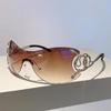 Y2K Frameless Snake Temple Sunglasses with Personalized Fashion Flair