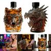 300ml Whiskey Bottle Decanter Wolf Head Shape High Borosilicate Glass Wine Bottle Leak-Proof Seal Whiskey Decanter