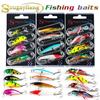 Minnow Fishing Baits 4pcs Artificial Hard Bait Topwater Floating Popper Lure Bass Crankbait Tackle