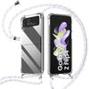 Case - BOOLING - for Samsung Galaxy Z Flip 4 - Shockproof - Flexible - White Lanyard