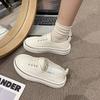 Platform White Shoes Lace-up Versatile Canvas Shoes Women's New 2025 Round Head Board Shoes Heightening Casual Shoes Low-top Spring