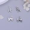 S925 Sterling Silver Bubble Dog Bow Pendant Charm for DIY Beaded Bracelets