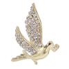 Carrier Pigeon Brooch Sparkling Rhinestone Decor Anti-rust Alloy Lightweight Bird Animal Formal Coat Suit Collar Decoration Jewelry Lady Clothes