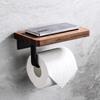 Wooden Bathroom Shelf Punch Free Creative Hotel Toilet Roll Paper Tissue Holder Gadget Accessories