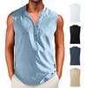 Men's Vintage Cotton And Linen Solid Color Casual Sleeveless