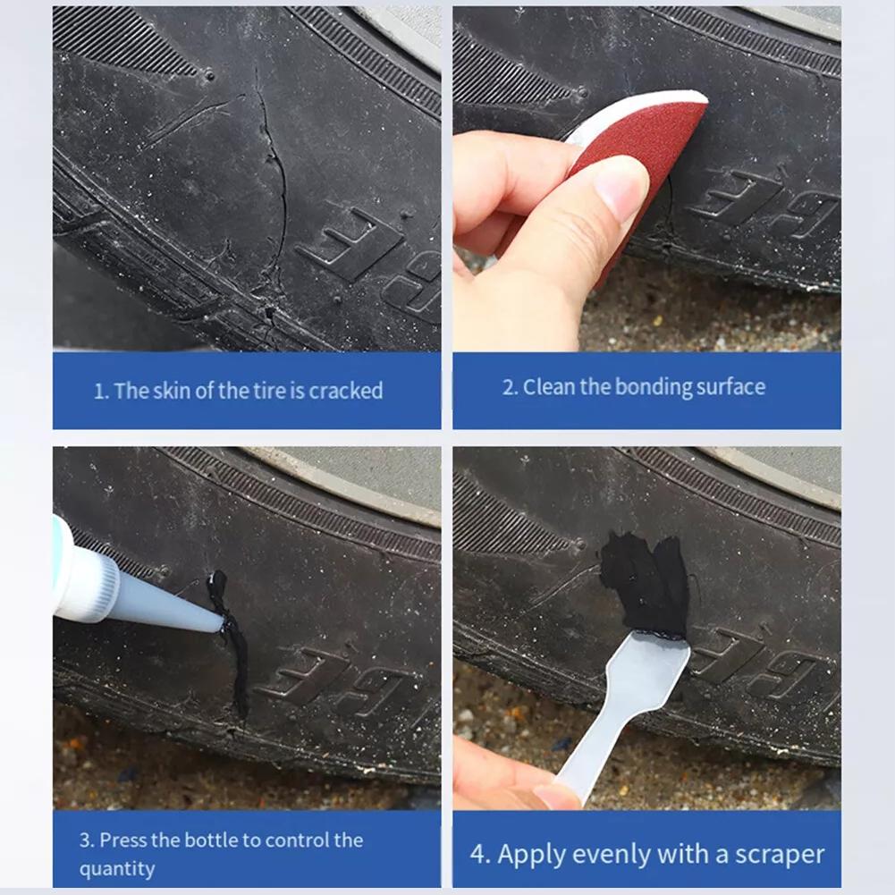 30g Car Seal Tire Glue Crack Repair Multifunctional Instant Glue Adhesive Rubber Bonding Glue Sidewall Puncture Tire Repair Glue
