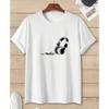 Chic Earphone Print T-shirt Casual Short-sleeved Daily Top Versatile Clothing Casual Men and Women Can Wear
