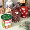 Santa Claus Christmas Candy Box Snowman Xmas Candy Bucket  For Candy Cookies Gifts