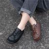Retro Genuine Leather Casual Shoes Lightweight Soft Soled Non Slip Versatile Women's Slip-on Shoes