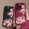 For iPhone 16 Pro Max 15 Pro 14 Plus 13 12 11 XS 8 7 Phone Case Pink Floral Print Matte Shockproof Lens Protection TPU Soft Bumper Cover