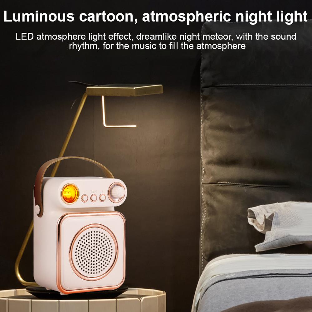 Mini Karaoke Machine Wireless Microphone and Speaker Set with 2 Microphone Rechargeable LED Color