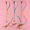 Cat Toy Caterpillar Cat Teaser Colorful Rod Teaser Wand Cat Interactive Toy Funny Feather Pet Cat Supplies Cat Accessory