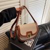 Niche Design Fashionable Contrasting Color Bag Women's 2025 Spring New Saddle Bag Feeling Shoulder Messenger Bag Retro Versatile