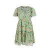Floral Dress Women Spring Autumn V Neck Short Sleeve Loose Chic Printed S-XL