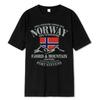 Cotton Summer Norway Flag Fjord Mountain T Shirt Crazy Hip Hop Men's Shirt Cotton Crewneck Plus Size Short Sleeve Funny T-shirts Male