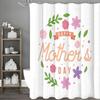 Happy Mother's Day Floral Shower Curtain, Bathroom Decorative Shower Curtain, Waterproof Shower Curtain with Hooks