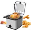 2.5L Electric Fryer Household Small 1000W High Power Multiple Function Stainless Steel Fryer Kebab