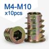 M4 M5 M6 M8 M10 Inner Thread Zinc Alloy Furniture Nut Hex Nut Wood Insert Hexagonal Trapezoid Nuts