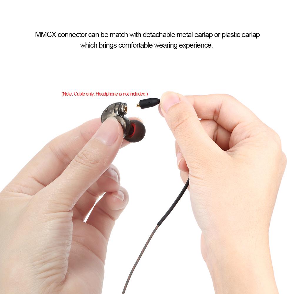 3.5mm Wired Headphone Audio Cable Replacement Earphones MMCX Connector Detachable for Shure SE215/