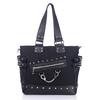 Bag Women's Bag Zipper Canvas Tote Wide Strap Shoulder Bag Gothic Punk Handbag Woman High Quality