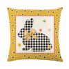 Cartoon Black and White Plaid Rabbit Print Pillow Cover Western Easter Home Living Room Cushion Cover Pillow