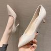Korean Style Solid Color Fairy Style High Heels  Spring New Pointed Toe Stiletto High Heel Shoes Women