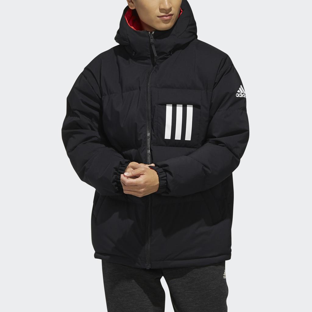 Adidas Reversible Hooded Down Jacket Men Outerwear Black EH4011