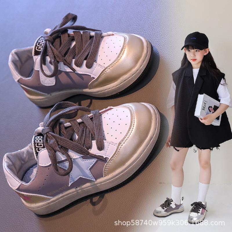 Autumn New Children's Shoes Boys Soft-soled Breathable Casual Shoes Girls Versatile Board Shoes Medium and Older Children's Tide Single Shoes