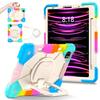 For Apple iPad Air (2020)/ iPad Air 4, 360° Rotating Grip Heavy Duty Protection Stand TPU+PC 3in1 Anti-knock Shockproof Tablets PC Case