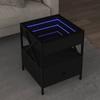 VidaXL Coffee Table with LED Infinity Black 40x40x51 Cm, Side Table, Living Room Table, Accent Table, End Table, Table 847717