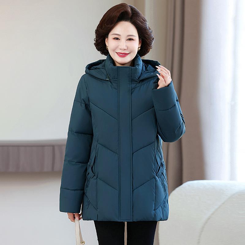 Women’s Short Hooded Windproof Thicken Warm Winter Jacket For Mom