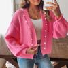 Casual Fashion  Knitted Cardigans Ladies Elegant Button Women's Jacket