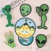 Embroidery Label Green Hand Badge Clothing Accessories Supply Alien Patch Sticker Embroidery Cloth Sticker