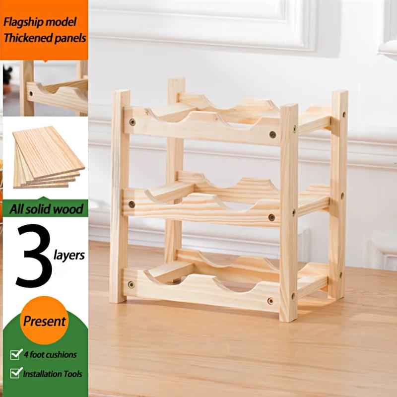 2/3 яруса винная стойка собранная полка для бутылок многоцелевая деревянная для шкафа столешницы барные аксессуары демонстрационная стойка