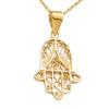 [B7591] - Gold Plated Pendant 'Hand of Fatma' Golden - 15x20 Mm
