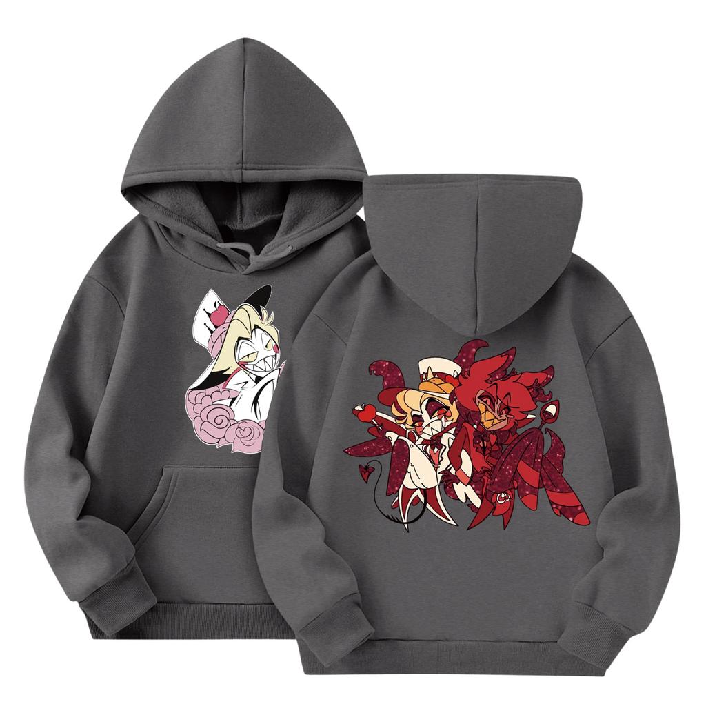 Child Fashion Lightweight Long Sleeve Pullover With Pockets Print Hoodie