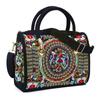 Ethnic Style Embroidered Handbag Crossbody Bag Dual Purpose Drum Bag Women's Bag Canvas Embroidered Fabric Bag Travel Shoulder Bag