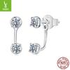 S925 Sterling Silver Moissanite Stud Earrings, Personality Can Be Split Into Two Front And Rear Moissanite Stud Earrings.