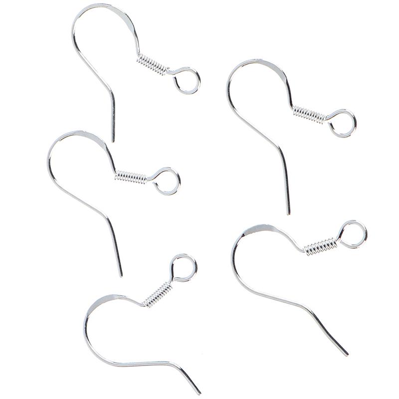 50Pcs 925 Sterling Silver Diy Earring Hooks Ball Jewelry Accessory Ear Wire