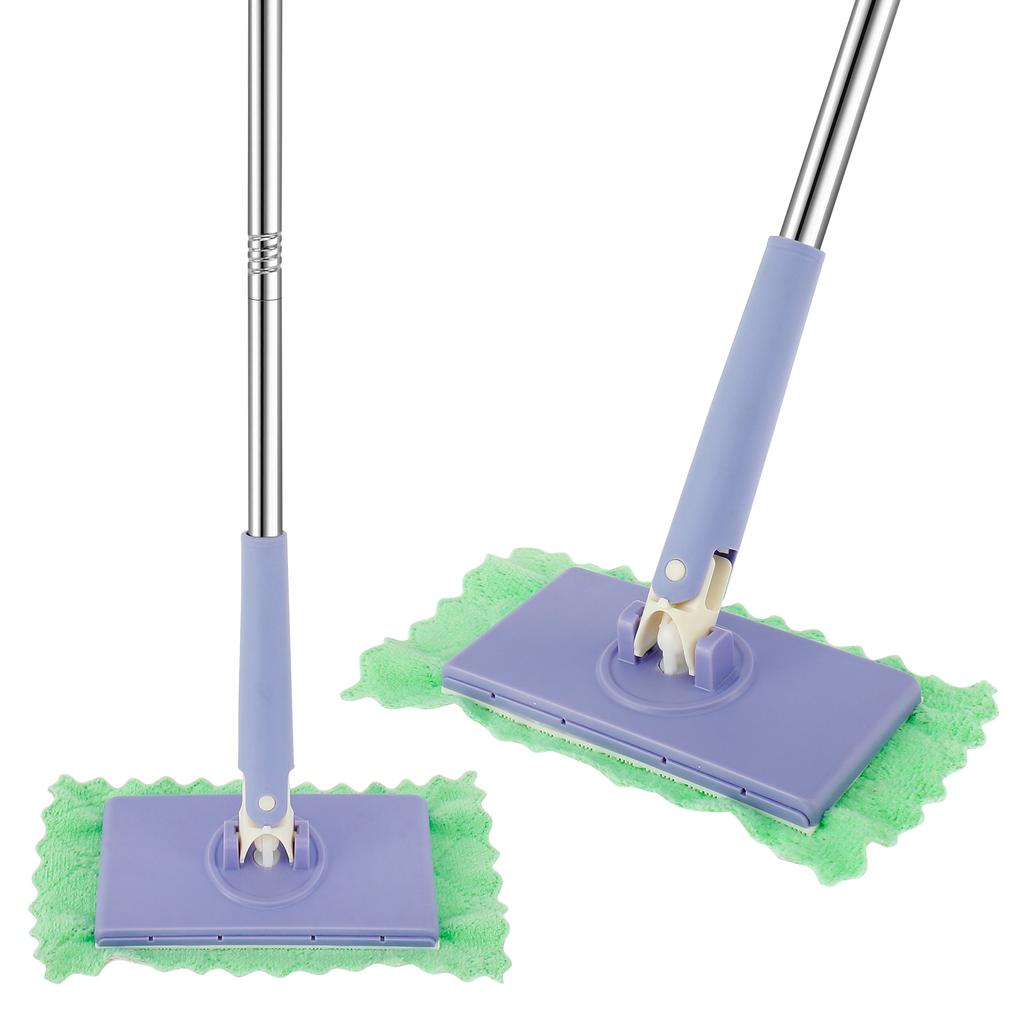 Microfiber Dust Mop Auto Cloth Changing Mini 360°Rotating Flat Floor Mop Compatible with Face Towels Multifunctional