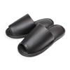 HYBRIDWORKS Premium Set of For Guests and Business Use Leather-Look Slippers, 4, Antibacterial, Black, Approx. 26cm, Unisex, Wipeable, Front-Opening,