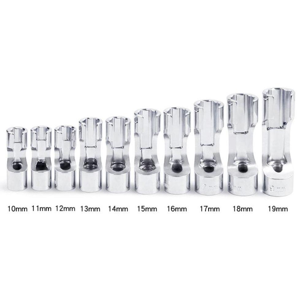 Fuel Line Socket Wrench 10-19mm Diesel Injector Fuel Line Socket Wrench Set Union Nut Socket For Elbow Nuts & Bolts Hand Tool